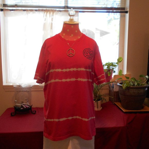 Aeropostale Crew T-Shirt L Tie Dye Hot Pink White - Picture 4 of 16